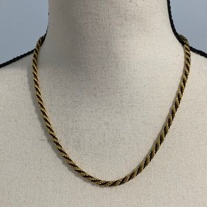 🟢 SALE Gold And Black Rope Chain